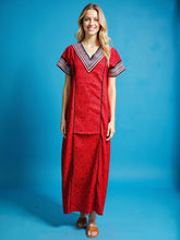 Evolove Cotton Nighty Maxi for Women with Side Pocket | Printed Short Sleeves Full Length Night Wear Gown